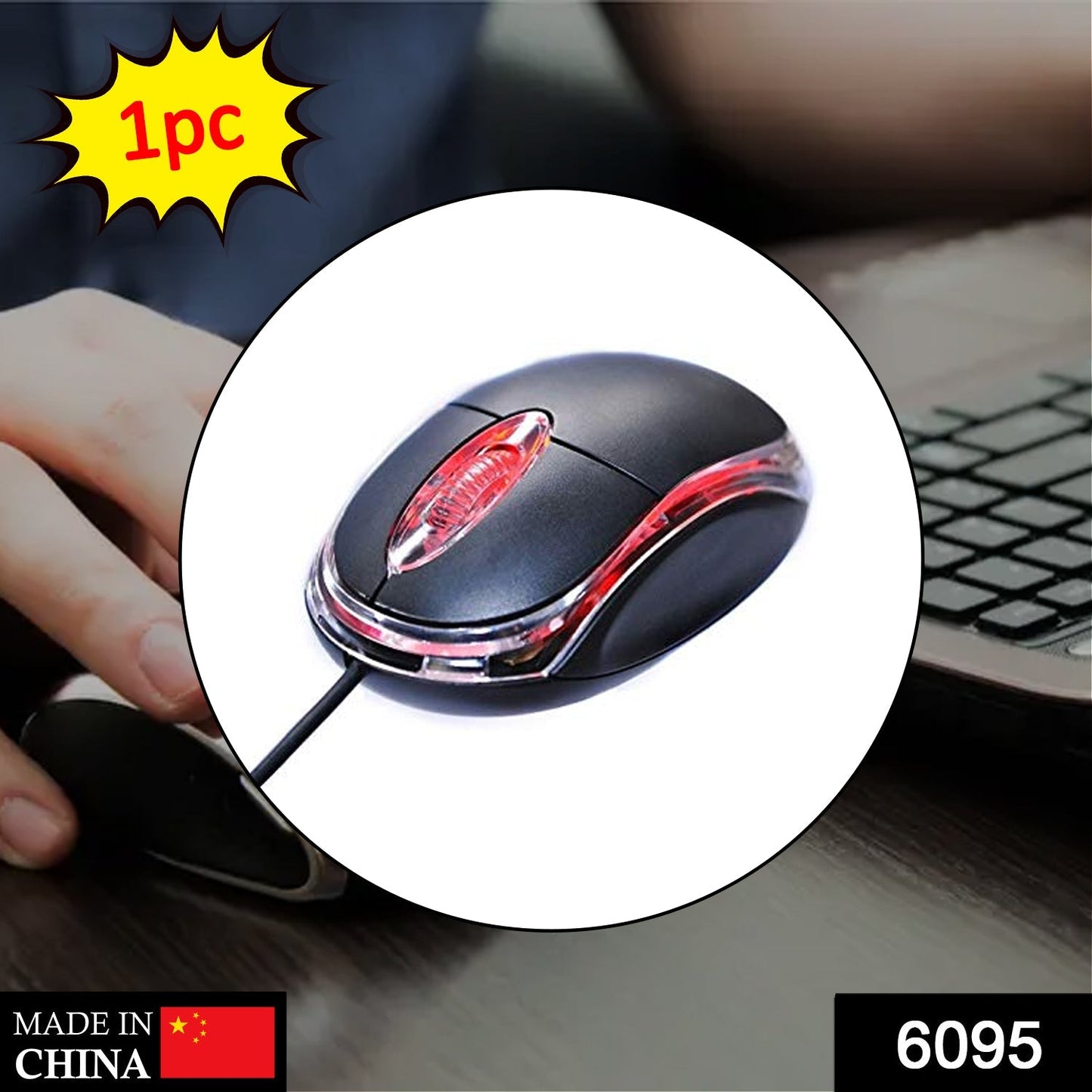 6095 USB Optical Mouse For Computer