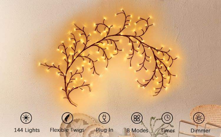 Willow Vine Lights Flexible Enchanted Fairy Lights LED Tree Branch Light Decorative Twinkle Tree Branches for Home Wall Decor