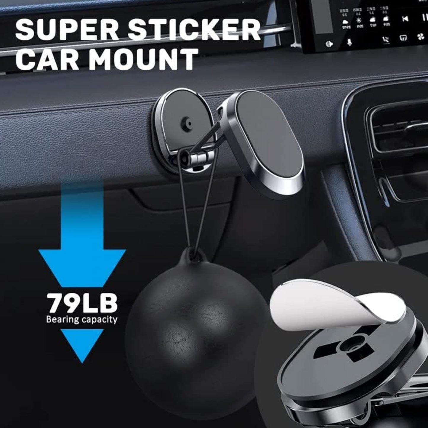 360 Degree Rotating Magnetic Car Phone Holder Metal Folding Car Phone Holder New Alloy Folding Magnetic Car Phone Holder (Pack Of 1)