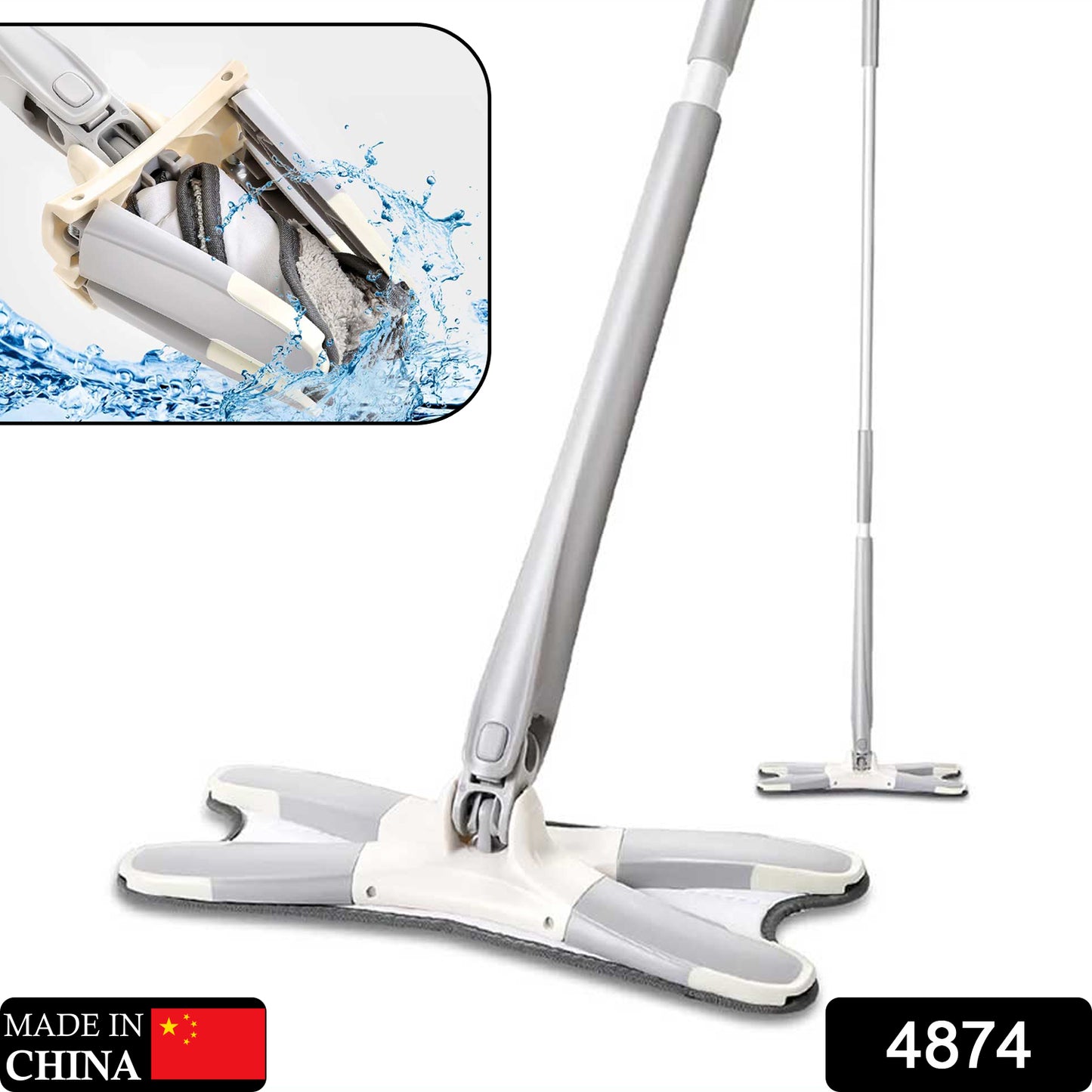 X Shape Mop Or Floor Cleaning Hands-free Squeeze Microfiber Flat Mop System 360 Flexible Head