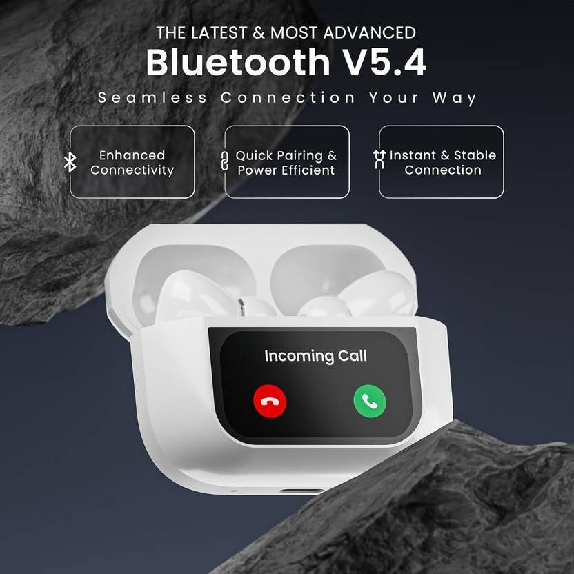 Airpods Pro 2nd generation Touch Display with Active Noise Cancellation Bluetooth Gaming (White, True Wireless)
