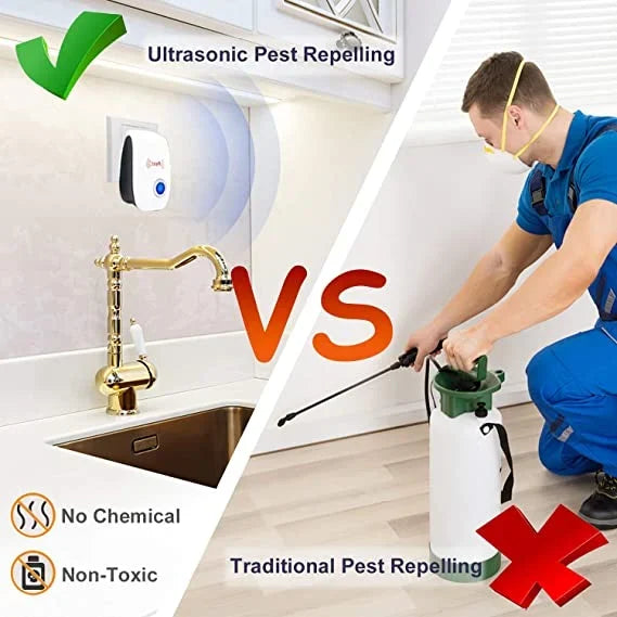 Ultrasonic Pest Repeller for Mosquito, Cockroaches, etc (Pack of 2)