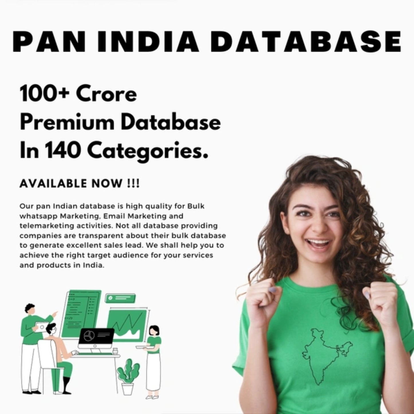 Pan India 100+ Crore Verified Database B2B & B2C Email, Phone, WhatsApp, Leads
