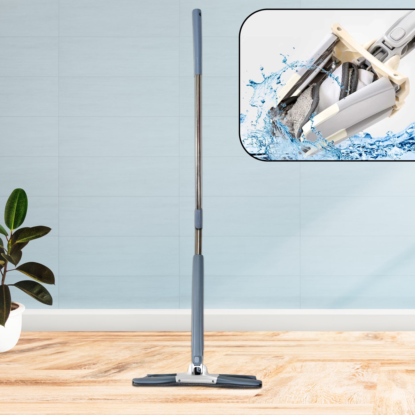 X Shape Mop Or Floor Cleaning Hands-free Squeeze Microfiber Flat Mop System 360 Flexible Head
