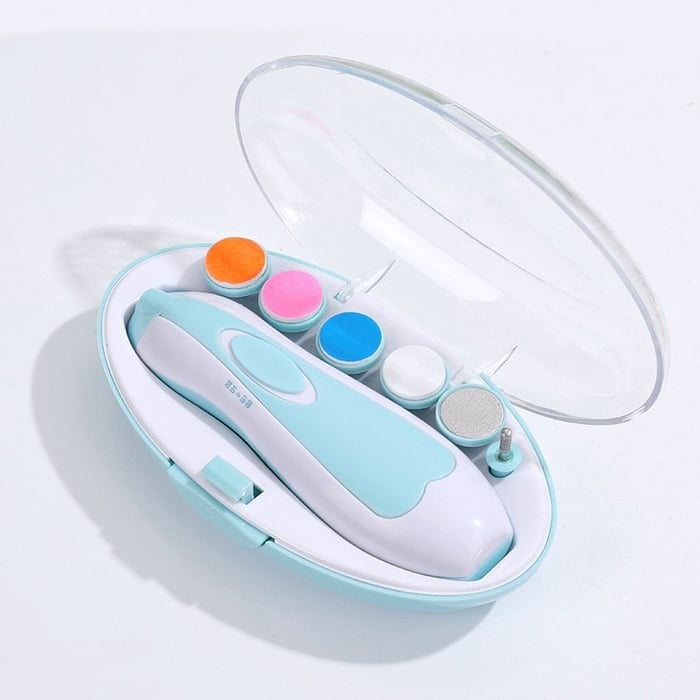 Baby Nail Trimmer Clippers 6 Grinding Head Multi Color 1 Pc Battery Operated