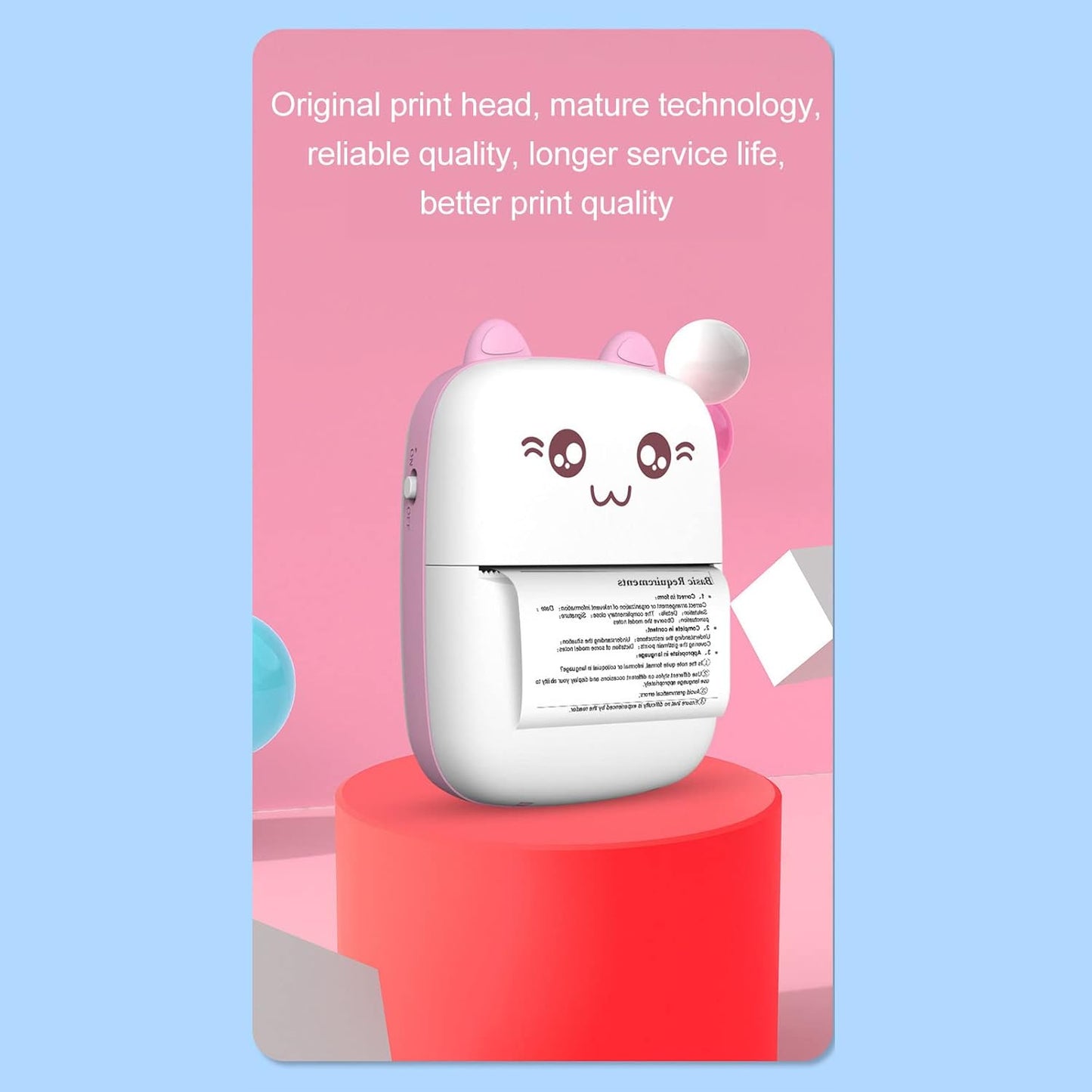 Pocket Mini Printer Mobile Phone Bluetooth Wireless Mini Thermal Printer With Android Or Ios App For Pictures Portable Smart Printer contains 1 Rolls