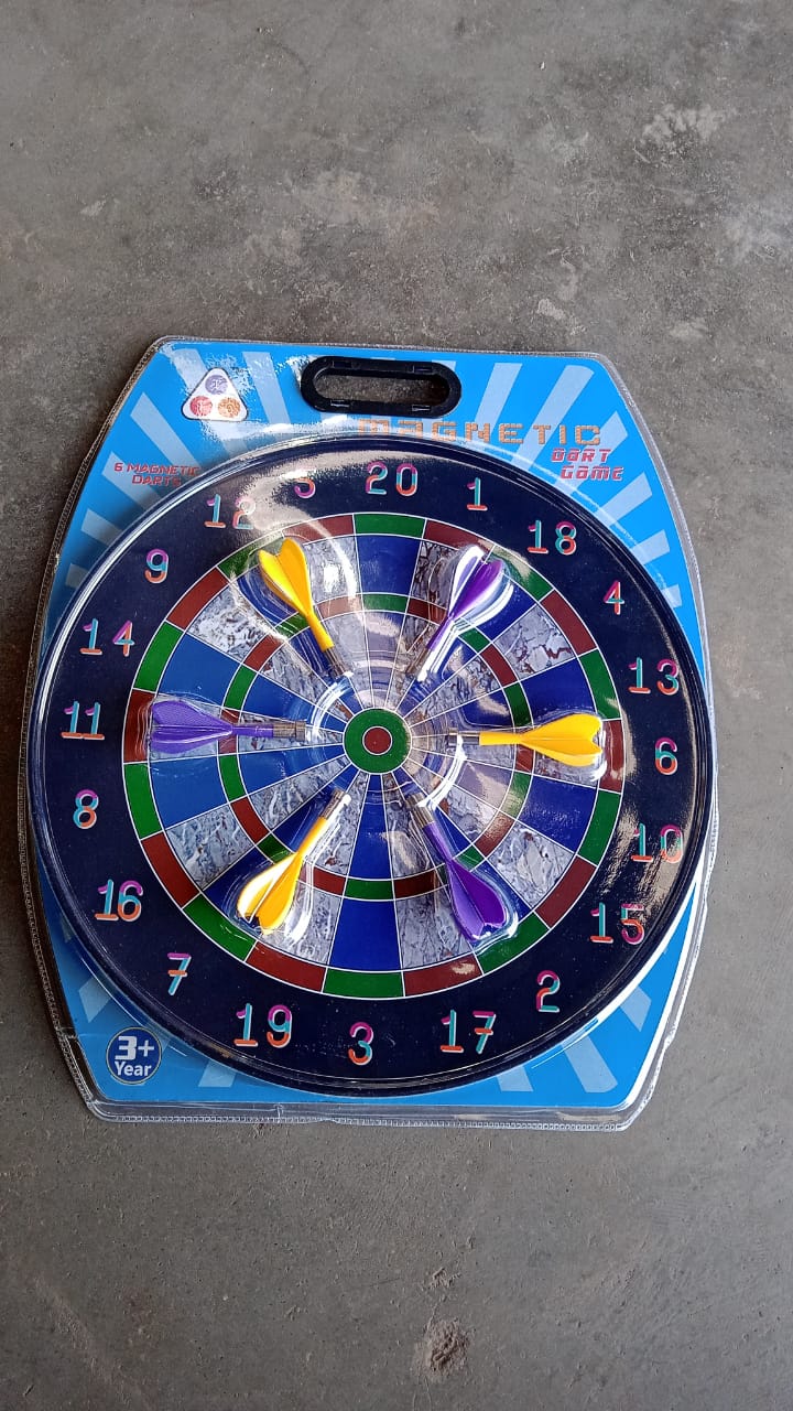 Magnetic Dart Board Game Set with 6 Soft-Tip Darts