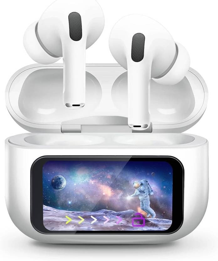 Airpods Pro 2nd generation Touch Display with Active Noise Cancellation Bluetooth Gaming (White, True Wireless)