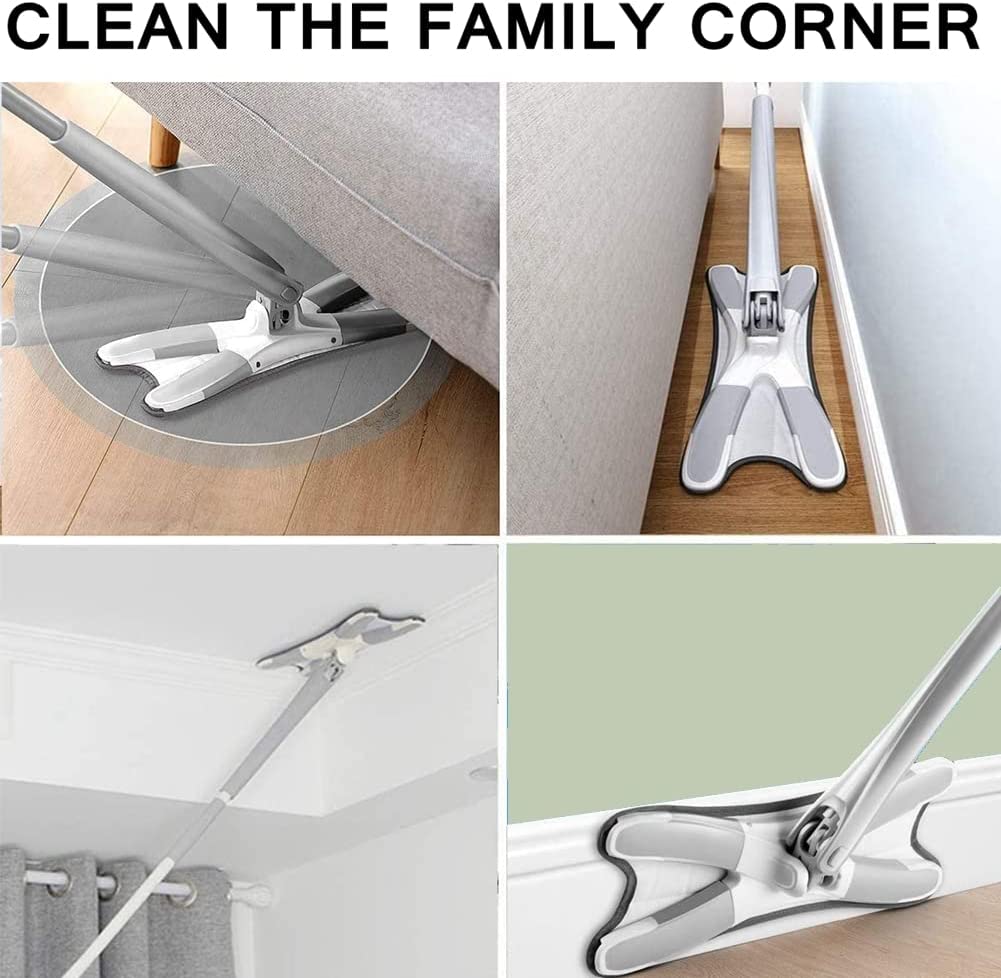 X Shape Mop Or Floor Cleaning Hands-free Squeeze Microfiber Flat Mop System 360 Flexible Head