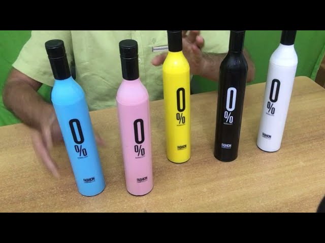 Folding Portable Umbrella with Bottle Cover for UV Protection & Rain Umbrella Mini Travel