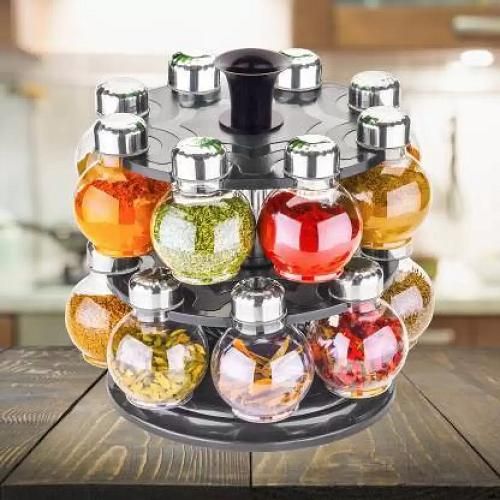 Multipurpose Big Revolving Spice Rack 16 in 1