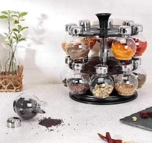 Multipurpose Big Revolving Spice Rack 16 in 1