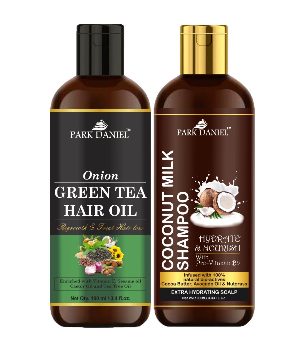 Park Daniel Green Tea Oil & Coconut Shampoo Combo Pack Of 2 bottle of 100 ml(200 ml)