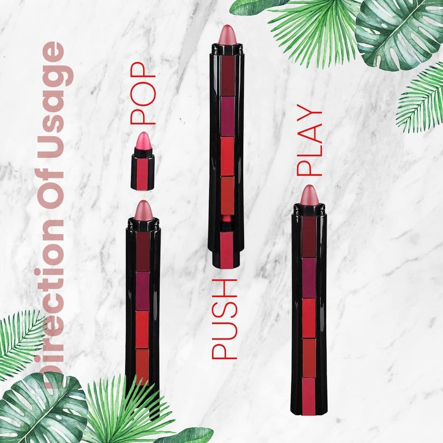 FAB 5 Matte Finish 5 in 1 Lipstick Pack Of 2