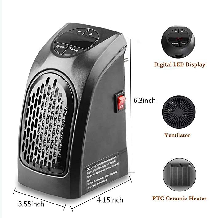 Room Heater Handy Heater for Home, Office, Camper LED Screen 400 Watts Portable