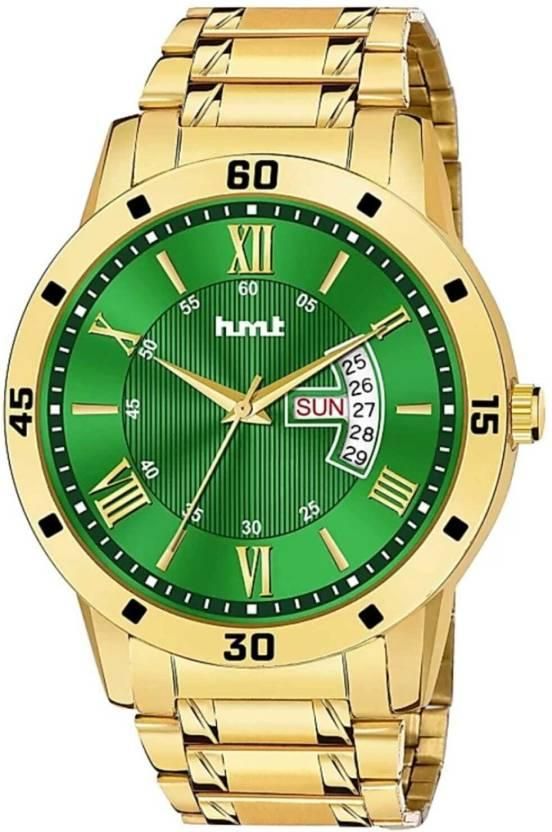 Dial Green Golden Chain Analog Watch For Men 2802 green-gold