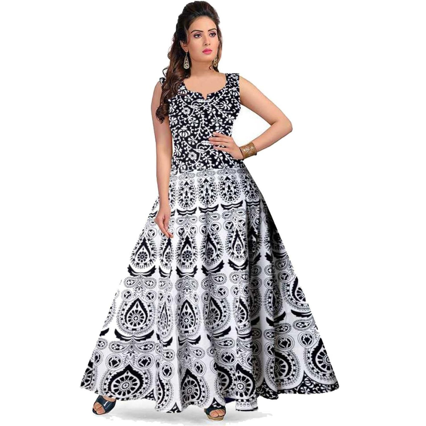 Fabulous Jaipuri Printed Cotton Gown