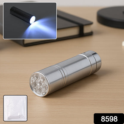 Portable Mini Torch, Super-Bright Mini 6 LED Bulb Pocket Torches - Small Keyring Torch Flashlight for Camping, Hiking, DIY, Travelling, Outdoors and More 3 Battery operated (Battery not included / 1 pc / Mix Color )