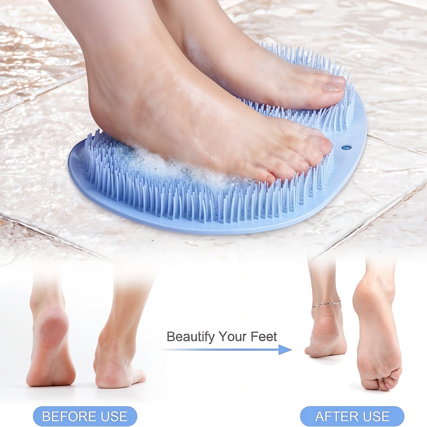 Silicone Bath Massage Cushion – Suction Cup Exfoliating Foot Scrubber & Mat