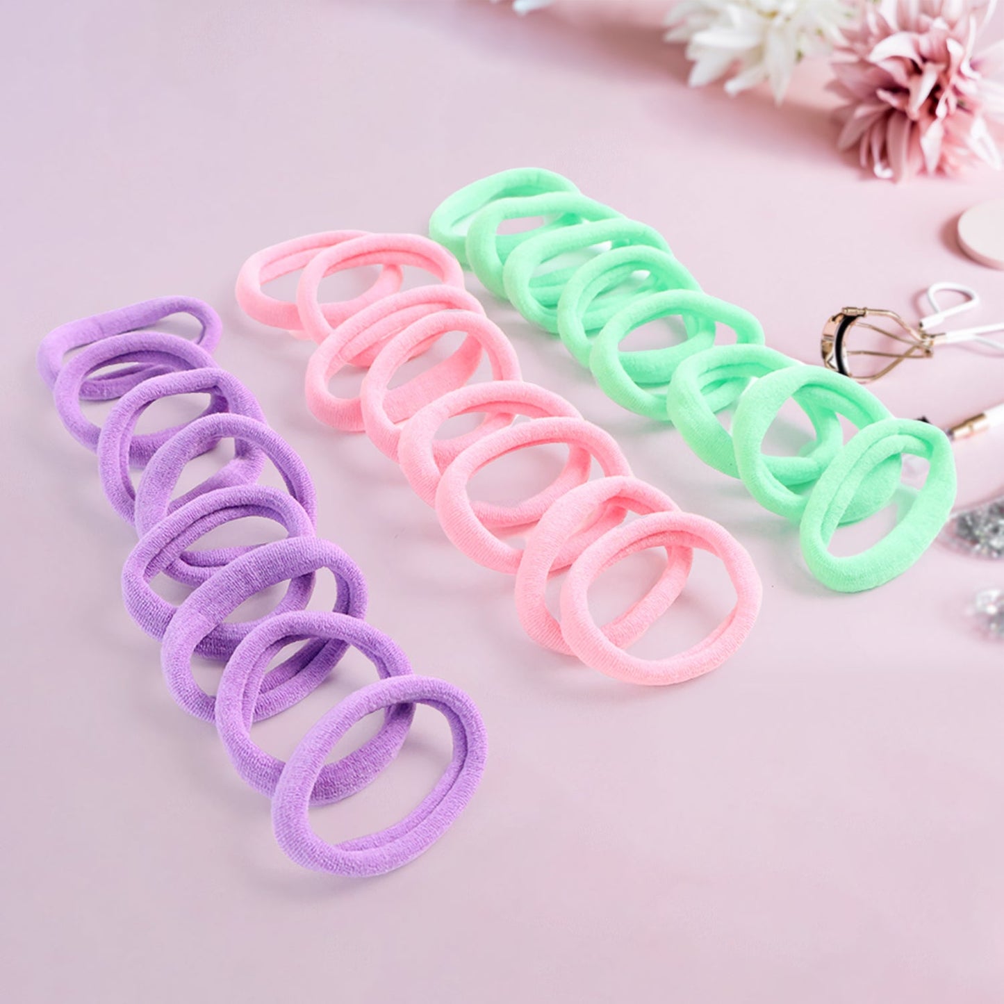 Soft Elastic Hair Bands Set for Girls (24 Pc)