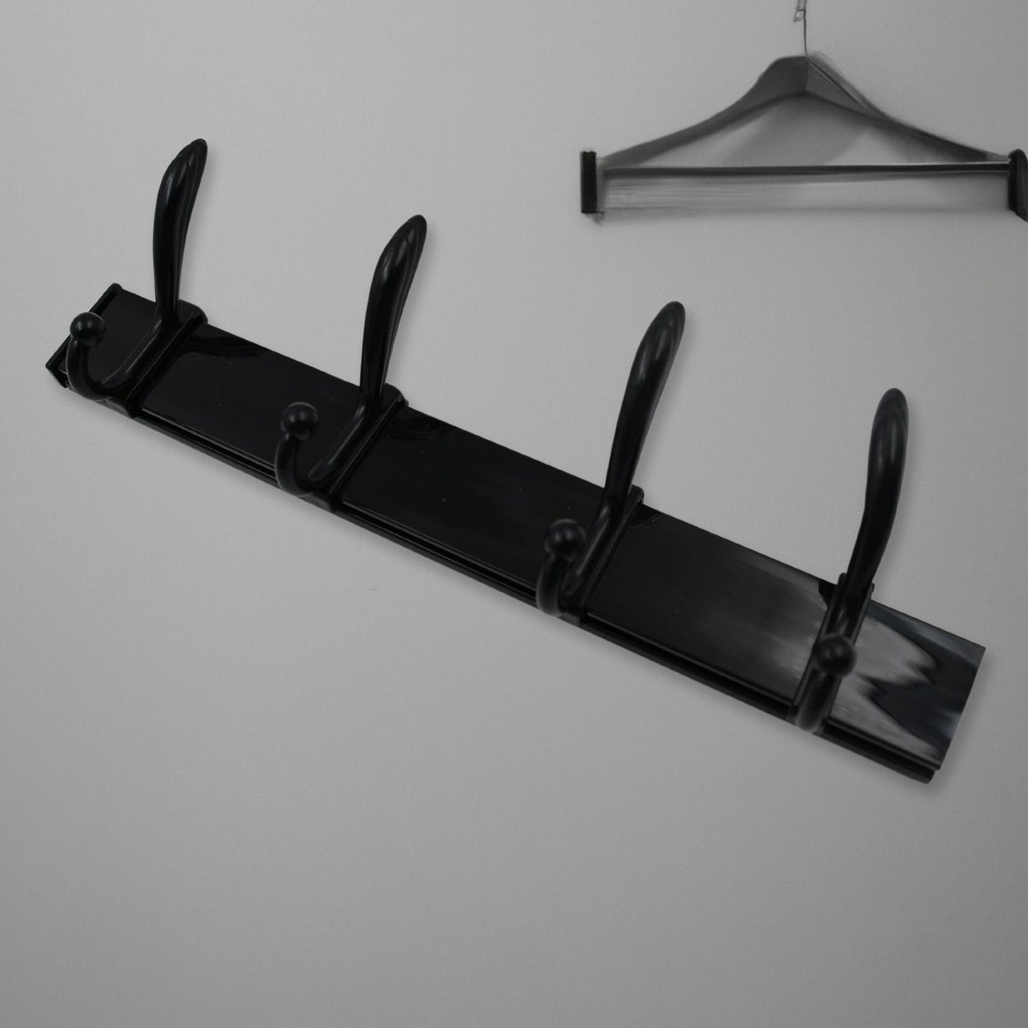 Extra Long 4-Hook Wall Coat Hanger with Eco Adhesive