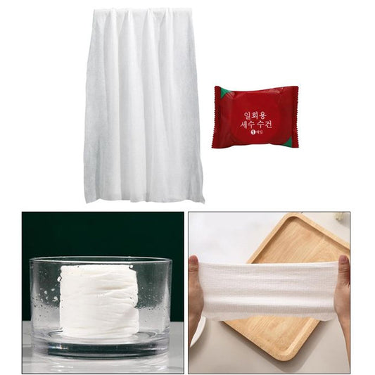 Compressed Towels Portable Disposable Compressed Cotton Coin Tissue Towel for Travel, Camping, Hiking, Sport, Beauty Salon, Home Hand Wipes (30x25 Cm)