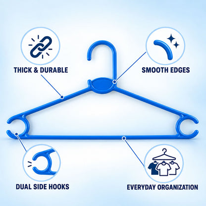 Plastic Clothes Hangers – Durable & Space-Saving Set of 6