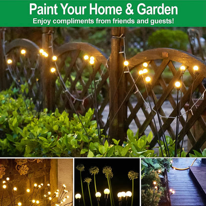 Solar-Powered Firefly Garden Decorative LED Light Set (2 Pc)