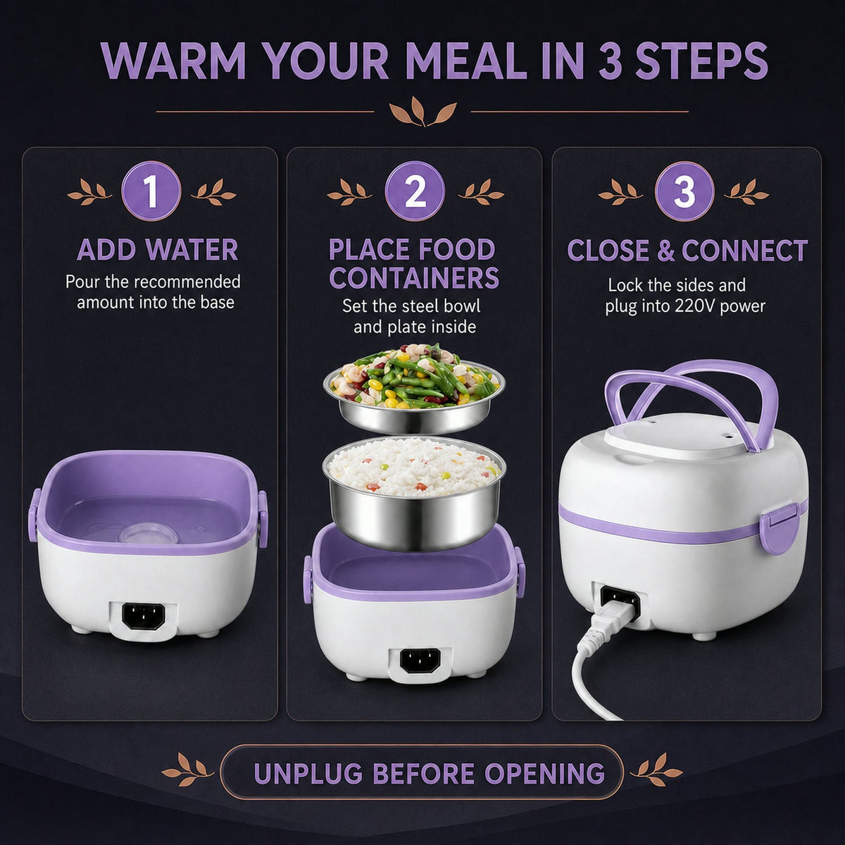 Electric Lunch Box – Portable Food Warmer with Steel | Lunchie Bunchie