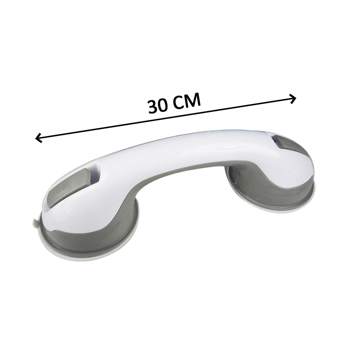 A white and gray suction grip handle is shown with a 30 CM measurement indicated by an arrow.