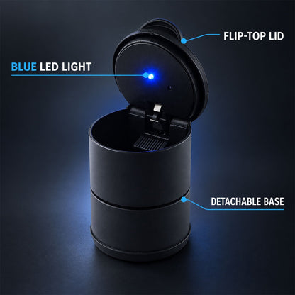 Car Ashtray with LED Light and Lid, Cup Holder Ashtray for Car Interior (1 Pc)