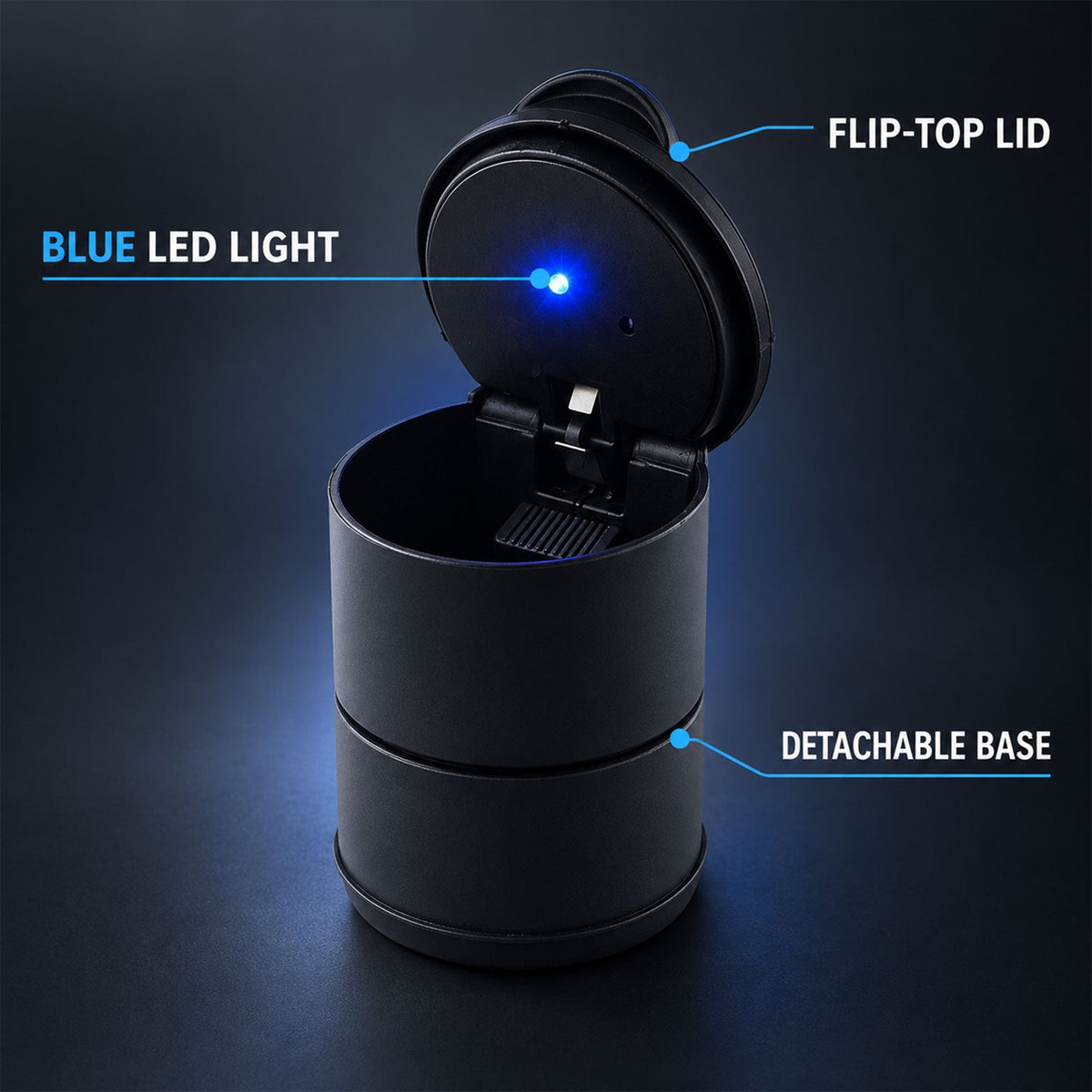 Car Ashtray with LED Light and Lid, Cup Holder Ashtray for Car Interior (1 Pc)