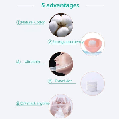 6144 Facial Lotion Tissue Paper DIY Home Spa Coin Face Mask/ Compressed Facial Whitening Tablet Face Mask Sheet for Women and Girl - Pack of 100 