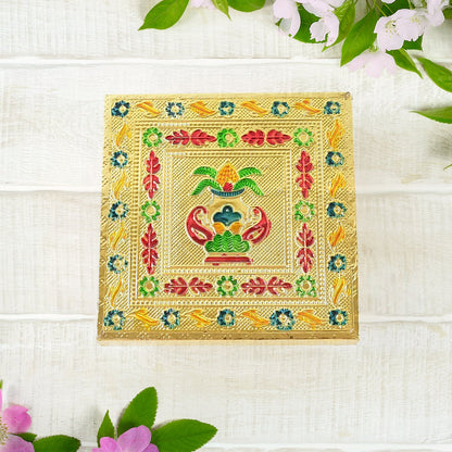 Handicraft Wood Chowki for Pooja , Wooden Bajot (1 Pc / Mix Descign & Color)