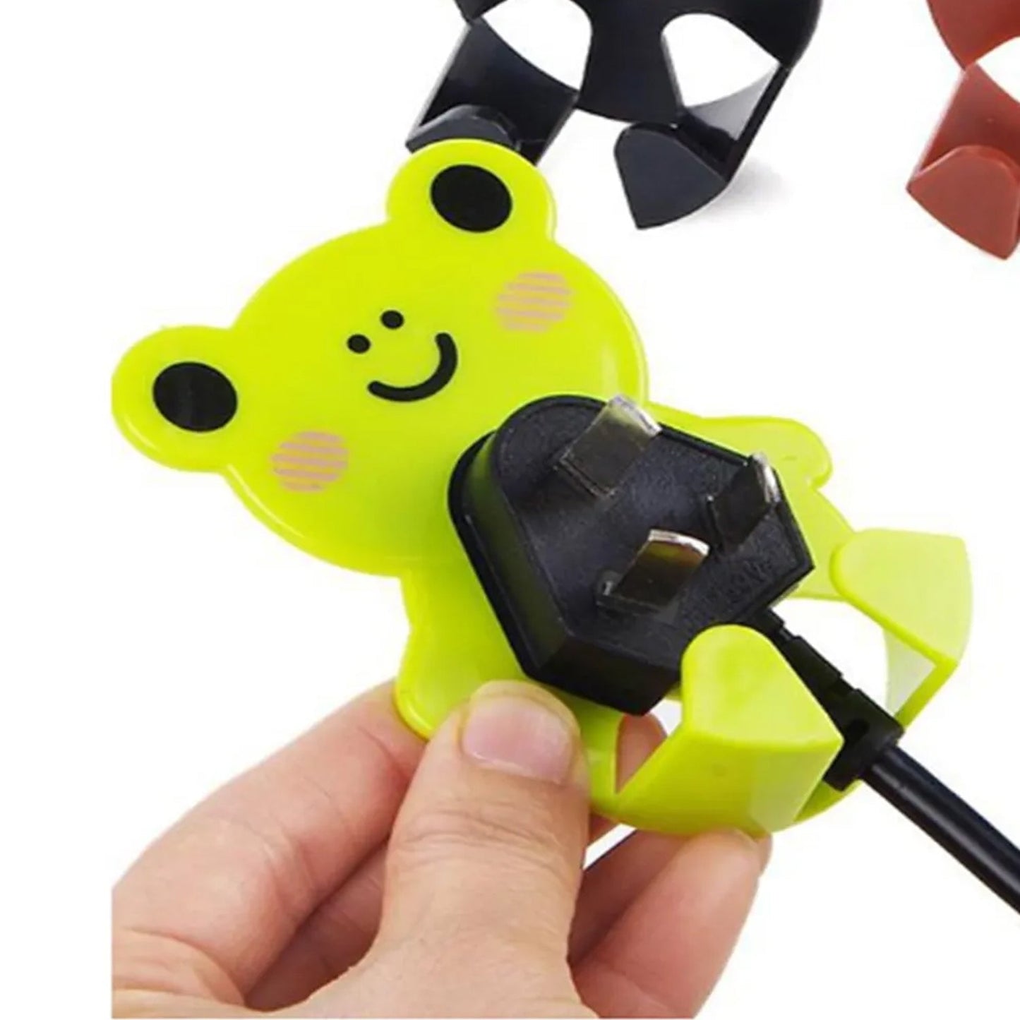 Plastic Adhesive Cable & Socket Holder – 2-Piece Set for Office, Home & Restaurant