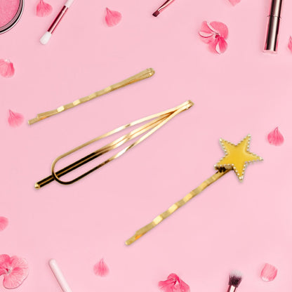 Metal Hair Pins, Pearls Hair Clips Elegant Hair Barrettes Hair Accessories Gift for Women Girls Hair Accessories Acrylic Hair Clips (Mix Design / 1 Set)