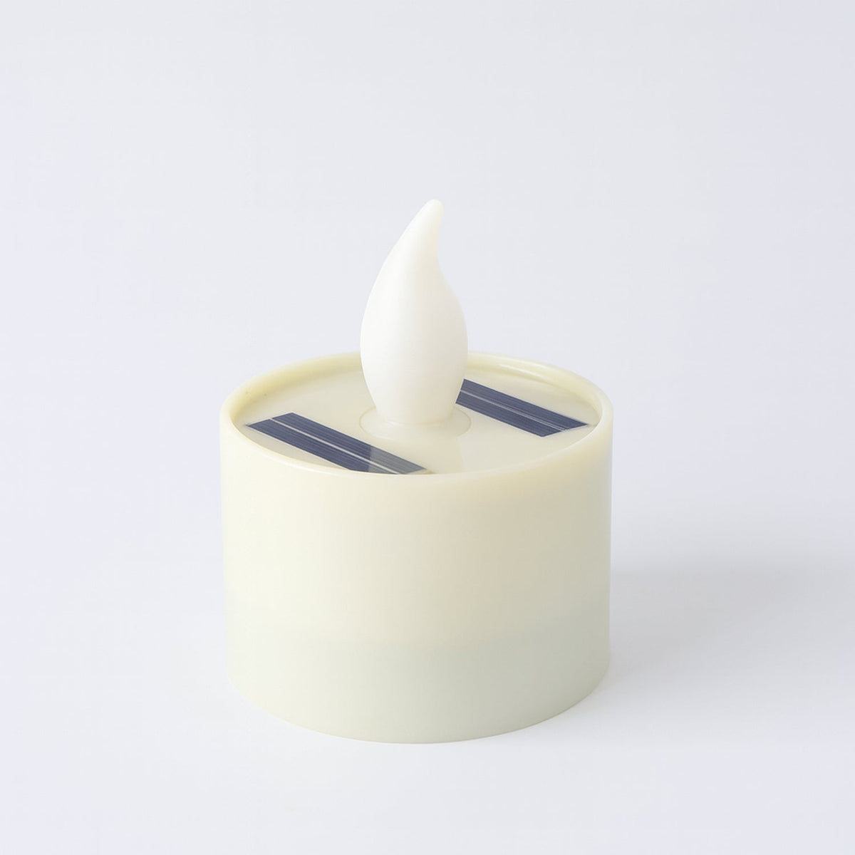 A single unlit solar LED candle lamp with visible solar panels on top, set against a plain white background.