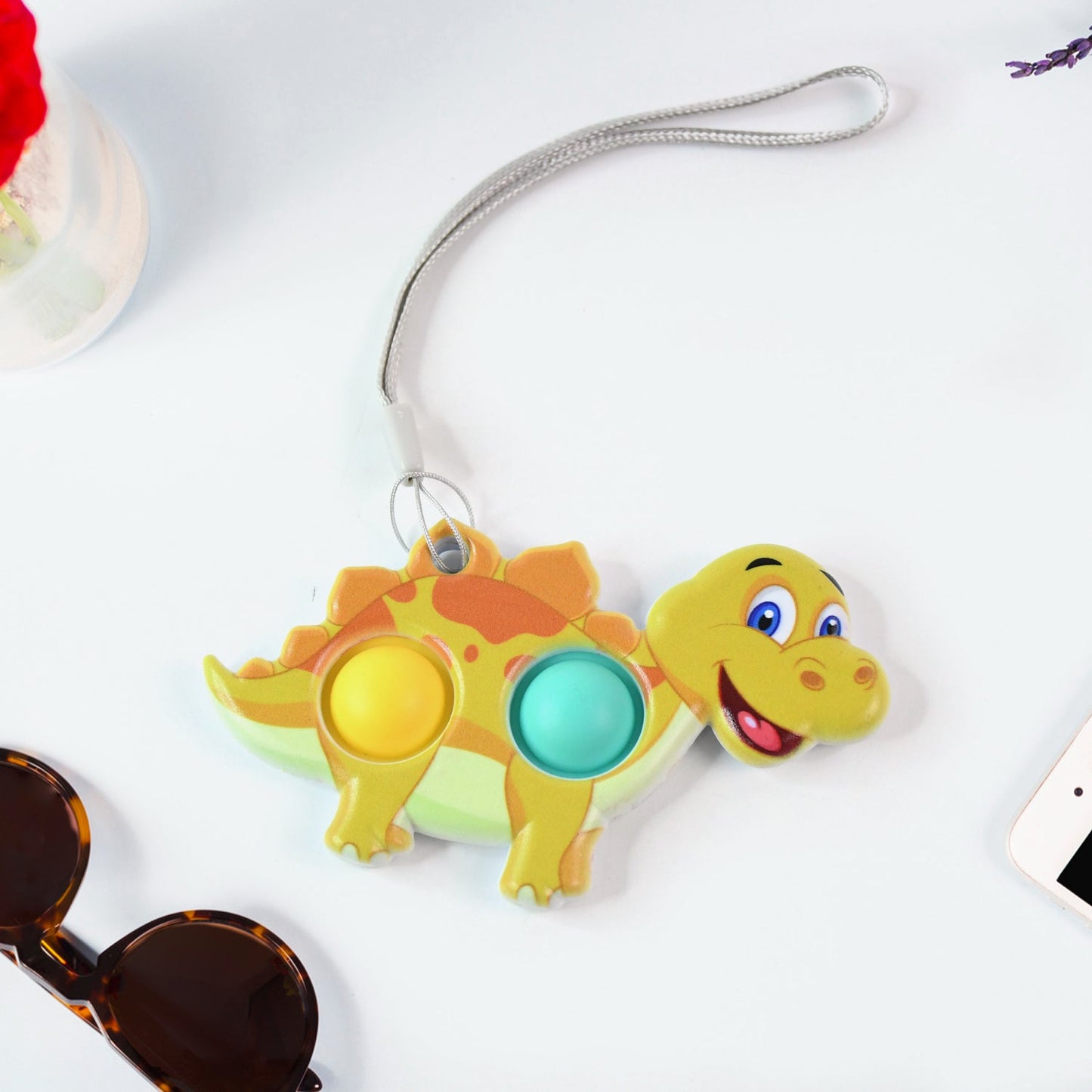 Silicone Push Bubble Fidget Keychain Toy (1 Pc)