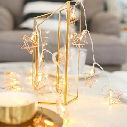 [5050-24] Rose Gold Star LED Light 10 Lamps