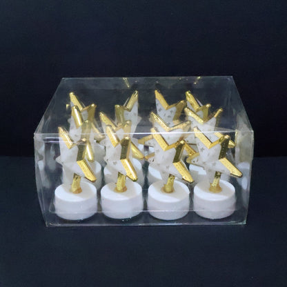 Star-shaped LED candle in a plastic casing, flameless and safe for home use