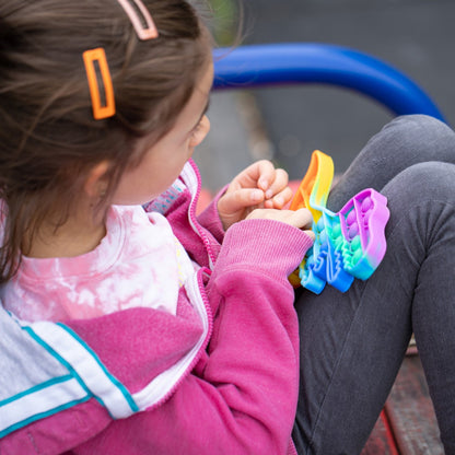 Dinosaur Shaped Rainbow Pop It Fidget Toy (1 Pc)