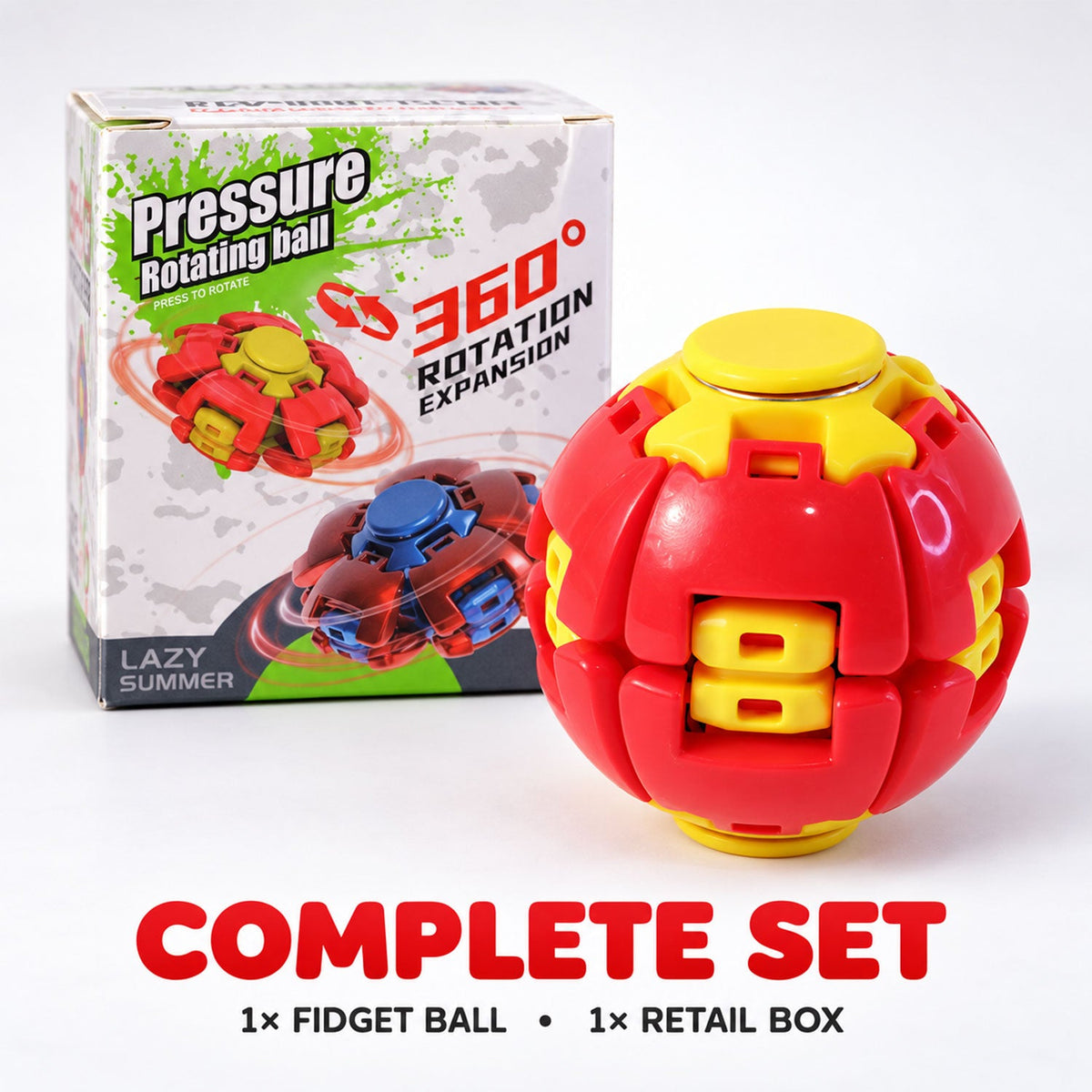 Transforming Spinner Flat Ball Toy with 360 Degree Spin for Kids and Desk Play