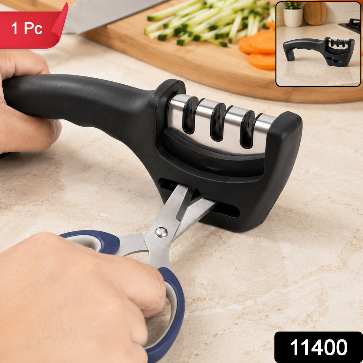 Three stage manual knife sharpener, 1 piece