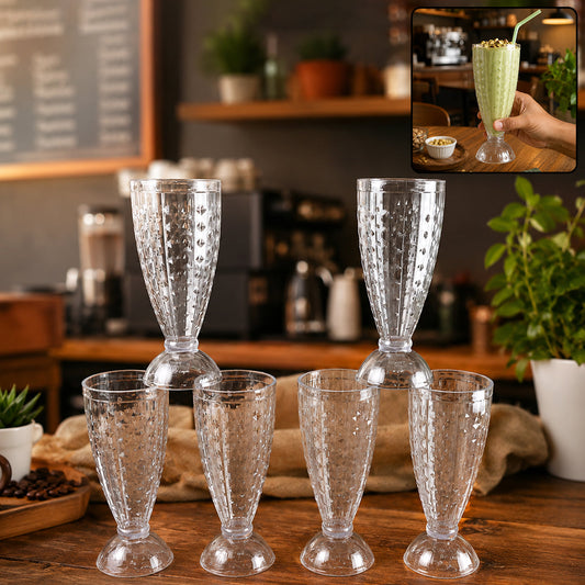 Plastic Milkshake Glass Set – Durable 400ML Plastic Tumblers