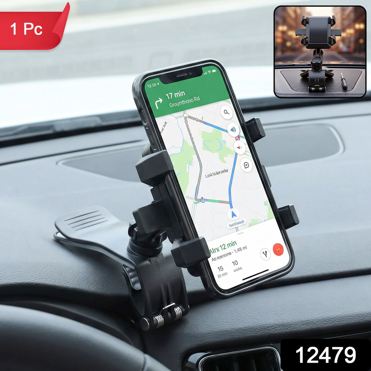360 degree rotating car phone holder, 1 piece pack