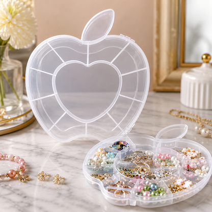 Red Stone Necklace & Earring Set with Apple Shape Jewellery Organiser Box