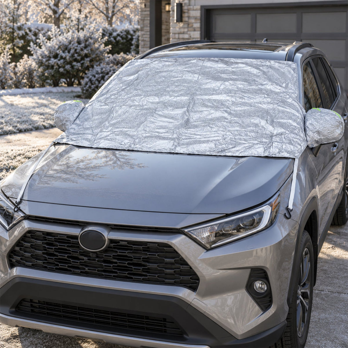 Windshield sun shade white bg
