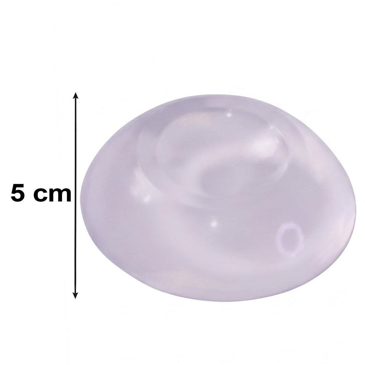 A single clear, dome-shaped silicone wall protector is shown with a measurement of 5 cm indicated by a black arrow.
