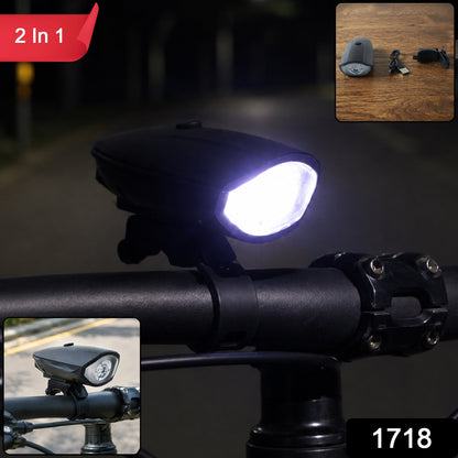 2 in 1 USB rechargeable LED bicycle front light, 1 piece
