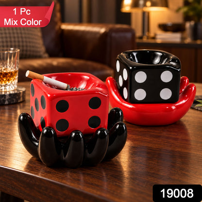 Ceramic Ashtray – Colourful Retro Smoking Accessory (1 Pc, Mix Color)